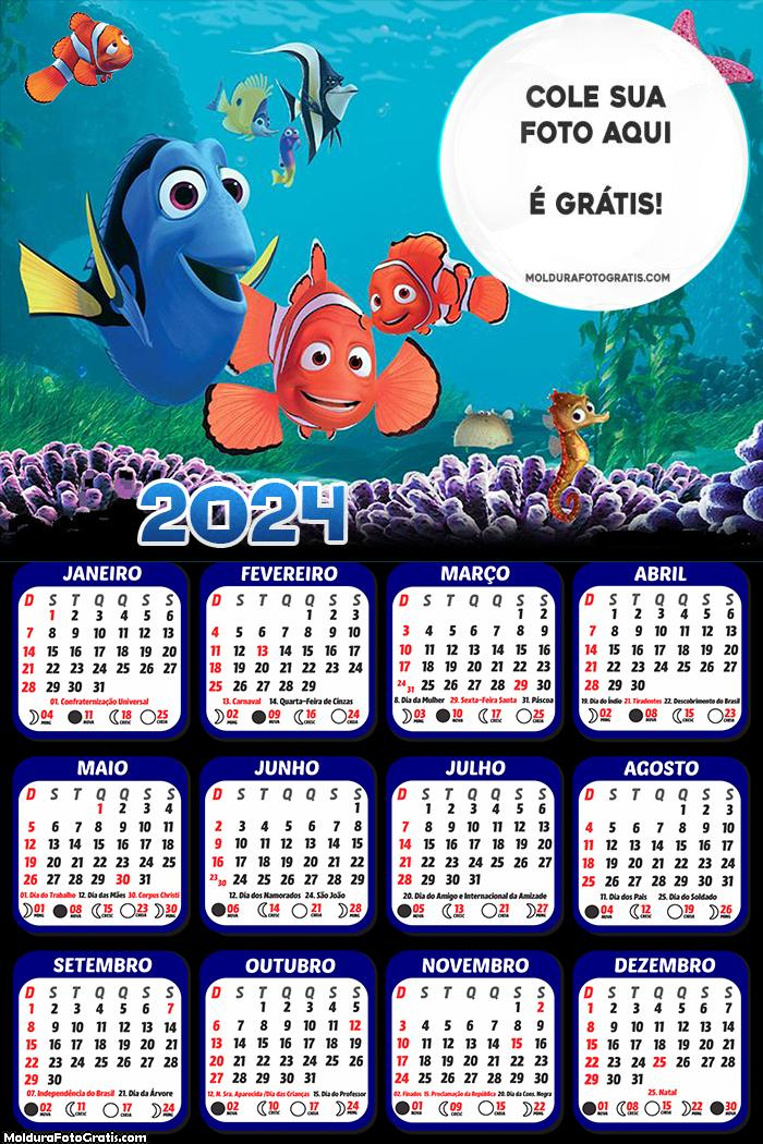 Calendário Procurando Dory 2024