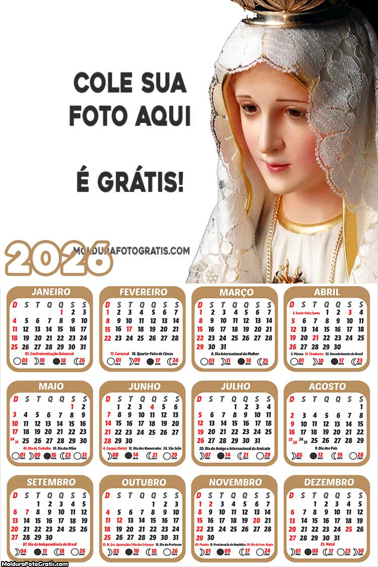 Calendário Nossa Senhora de Fátima 2026