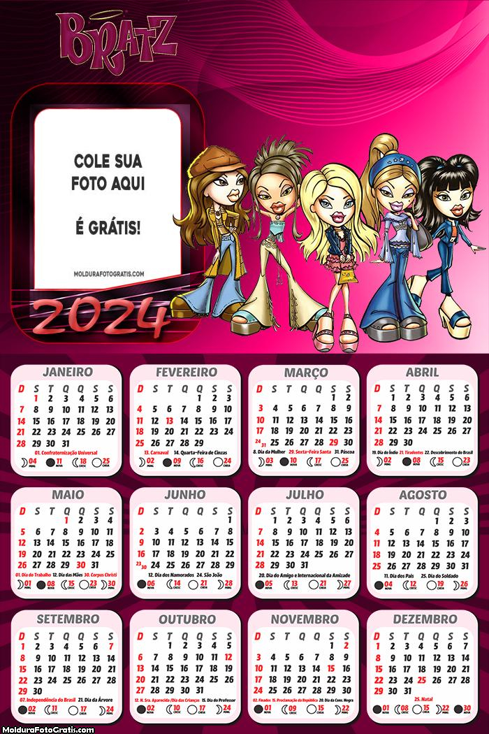 Calendário Bratz 2024