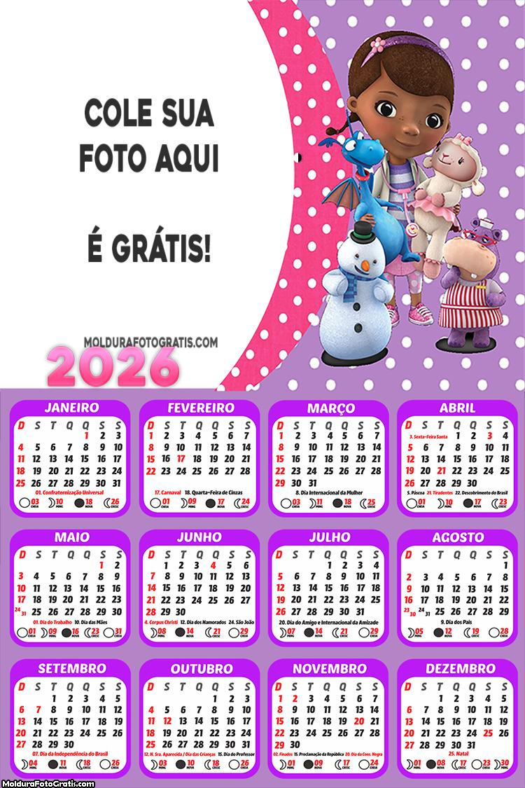 Calendário Doutora Brinquedos 2026