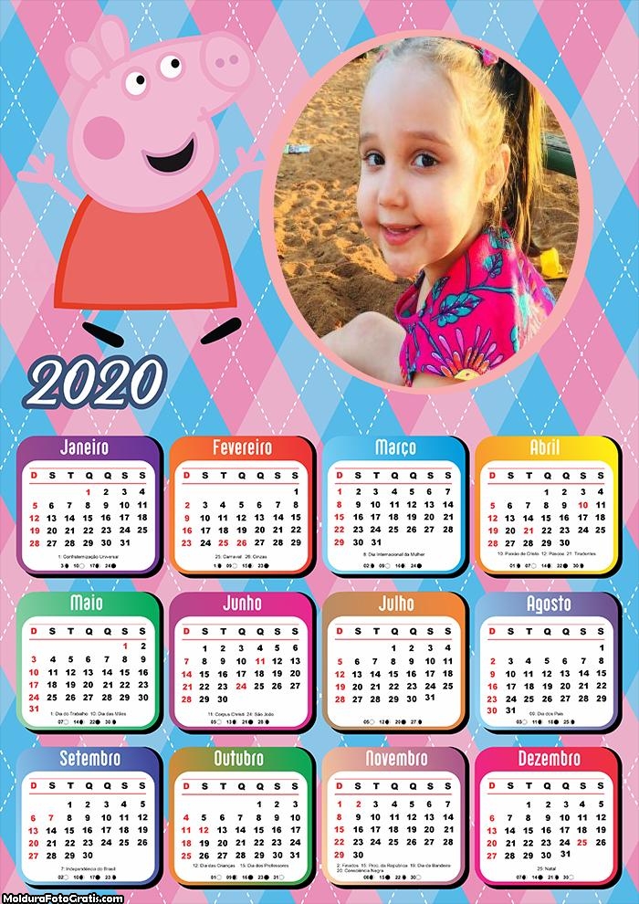 Calendário Peppa Pig 2020