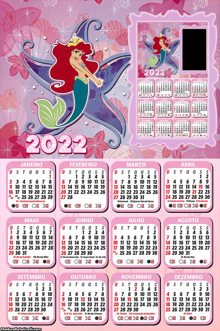 Calendário Ariel Sereia 2022