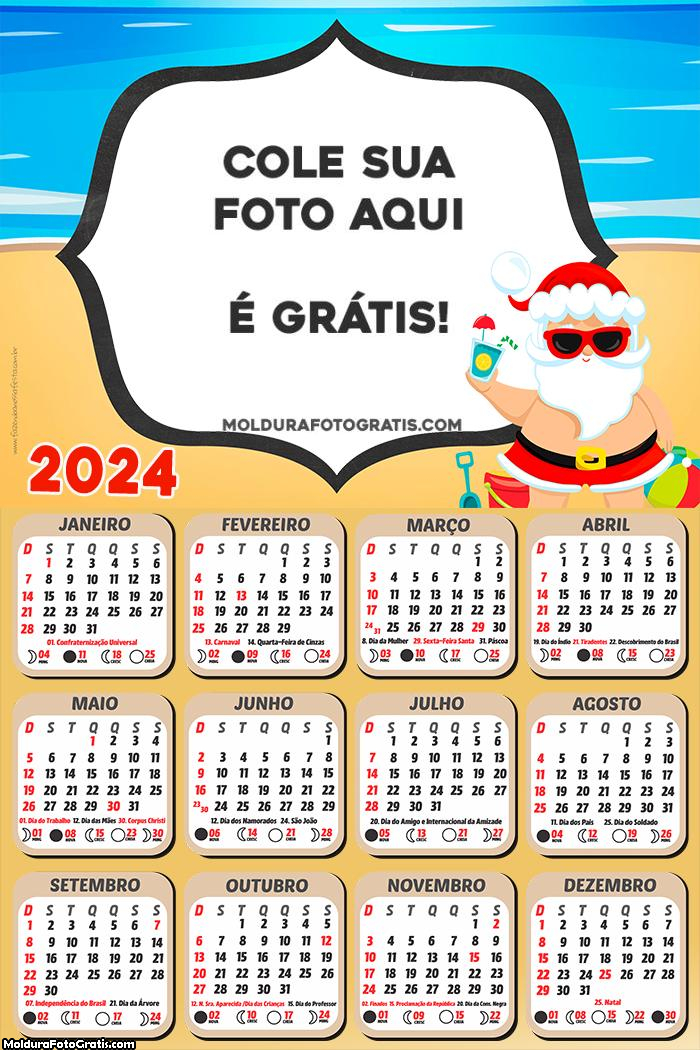 Calendário Papei Noel na Praia 2024