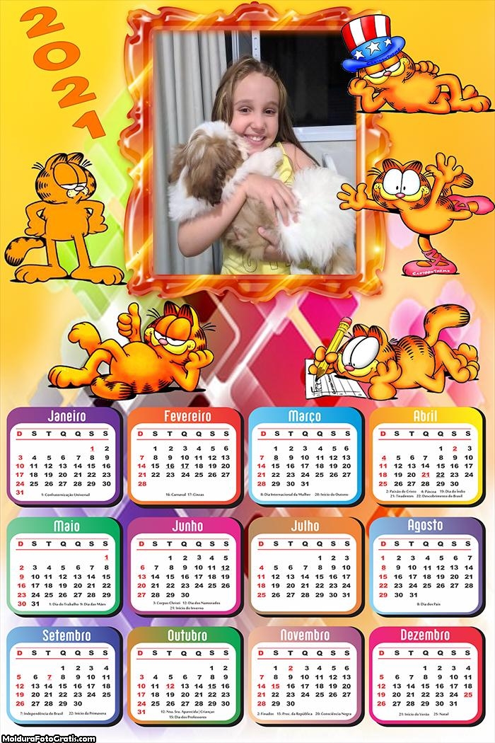 Calendário Garfield 2021