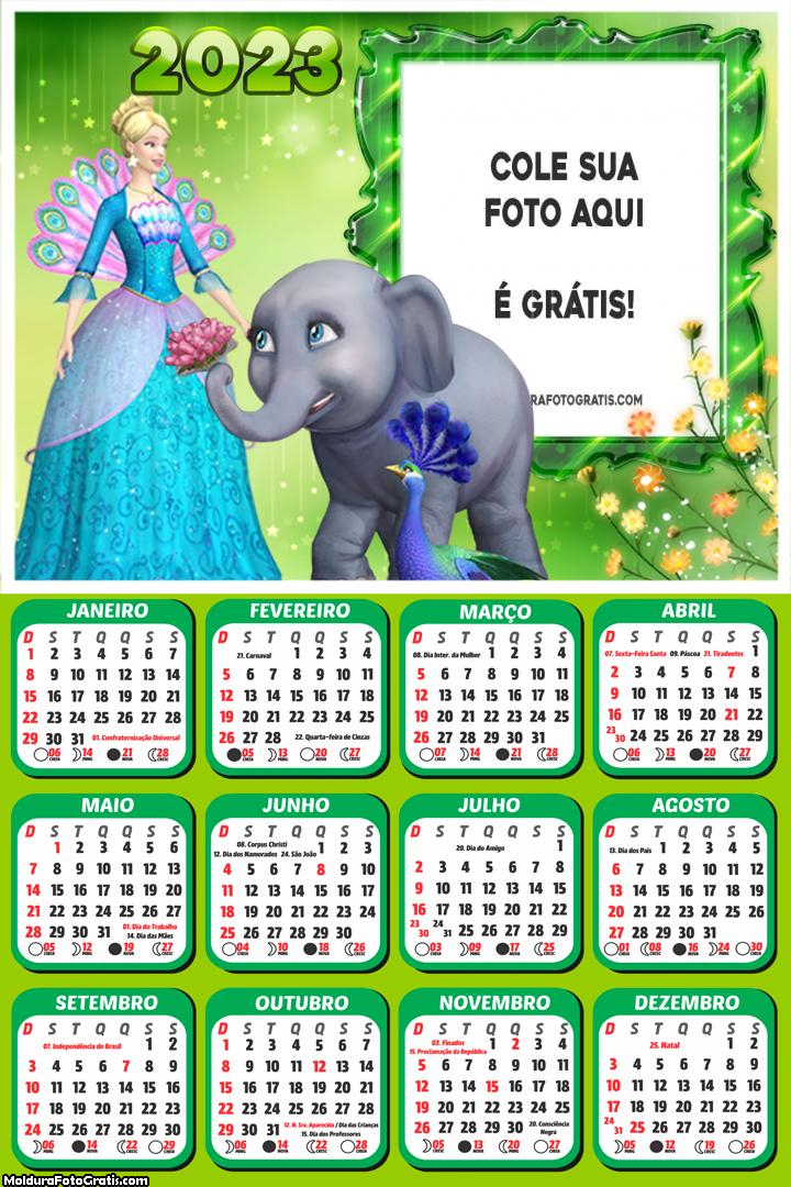 Calendário Barbie e Elefante 2023