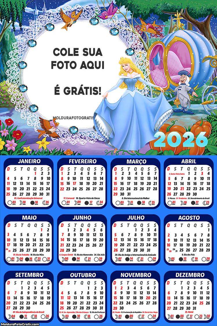 Calendário Cinderela 2026