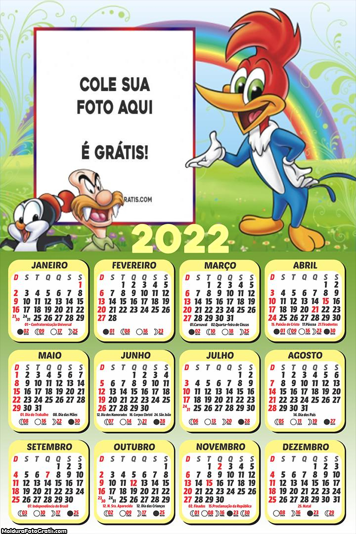 Calendário Pica Pau e Personagens 2022