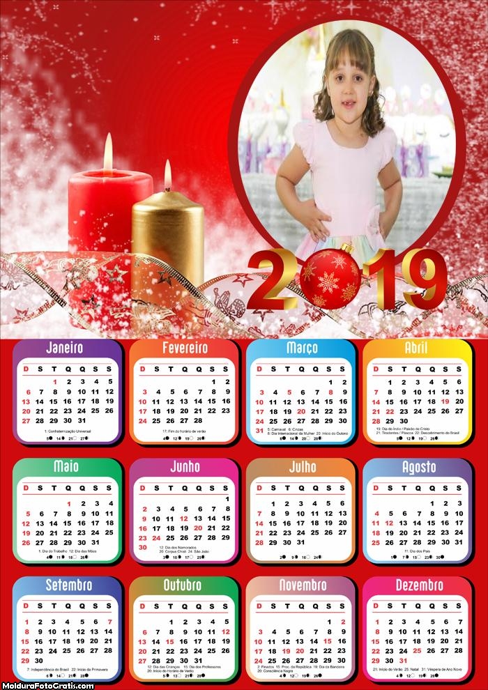 Calendário Velas Natalinas 2019