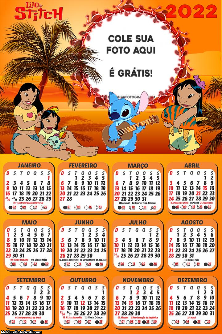 Calendário Lilo e Stitch 2022