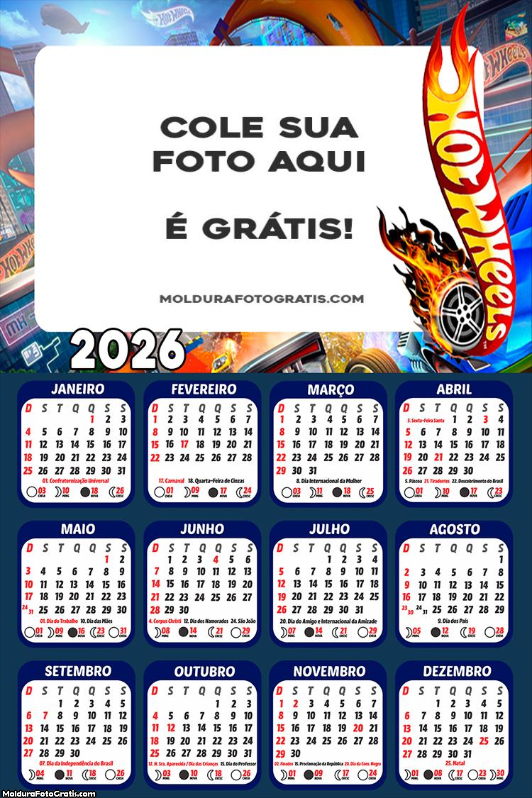 Calendário Hot Wheels 2026