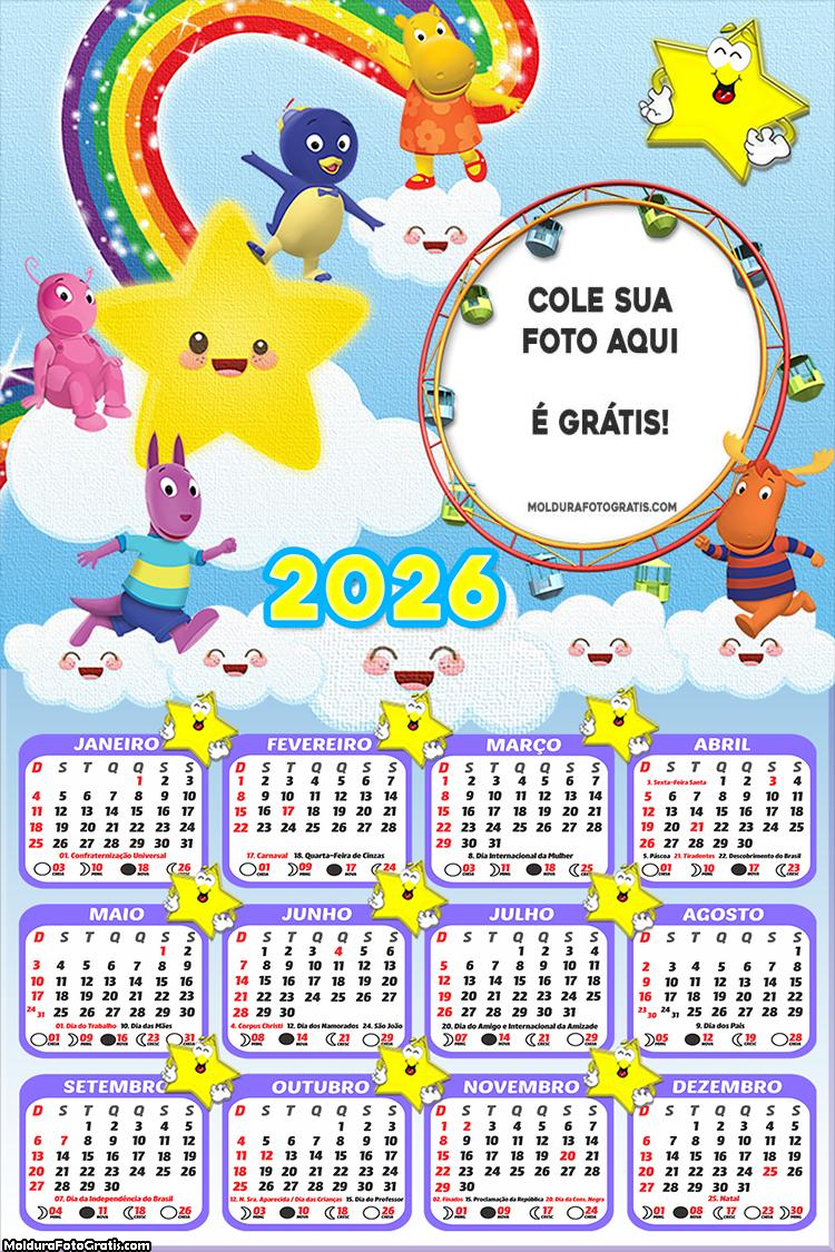 Calendário Os Backyadigans Desenho 2026