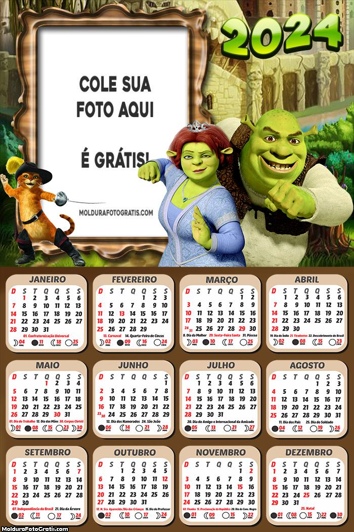 Calendário Shrek 2024