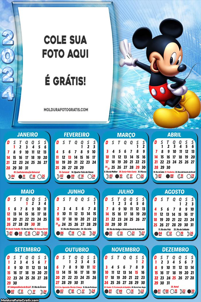 Calendário Mickey Mouse 2024