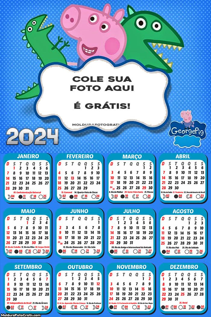 Calendário George Dinossauro 2024