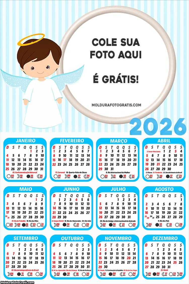 Calendário Anjinho Cute 2026