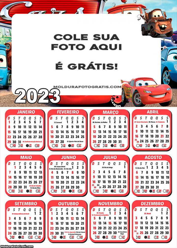 Calendário Carros Desenho 2023