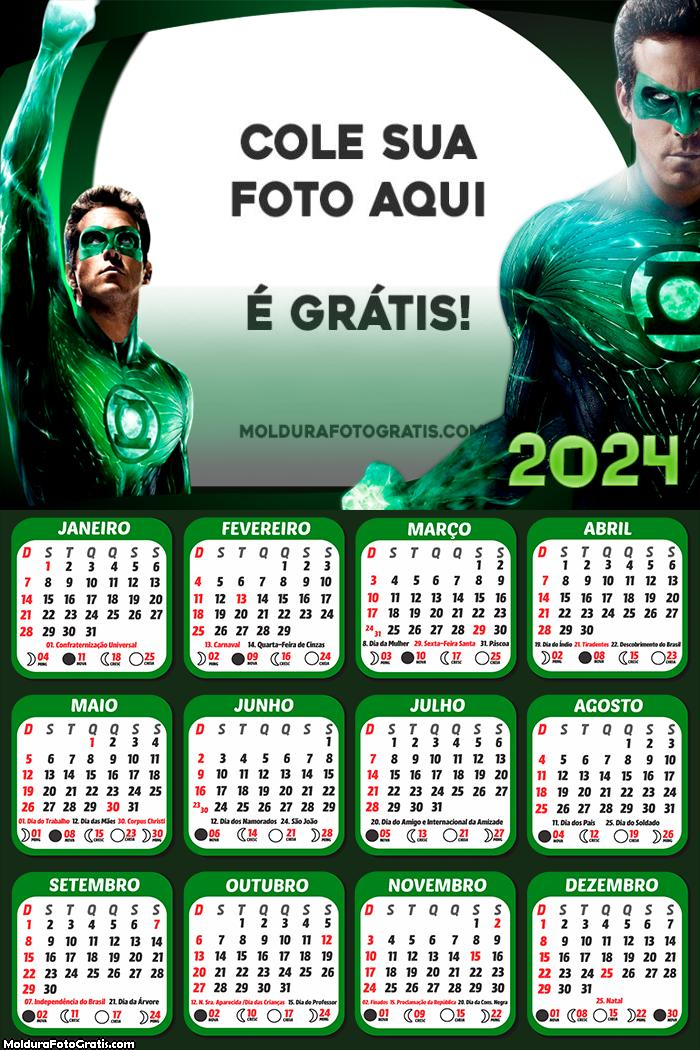 Calendário Lanterna Verde 2024