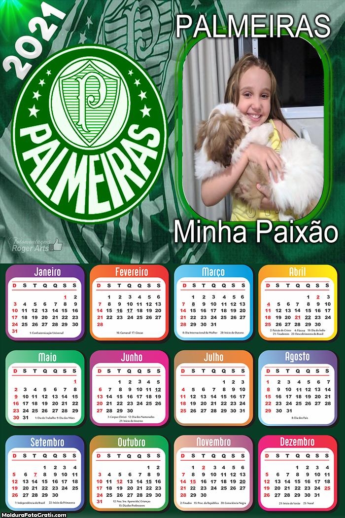 Calendário Palmeiras Minha Paixão 2021