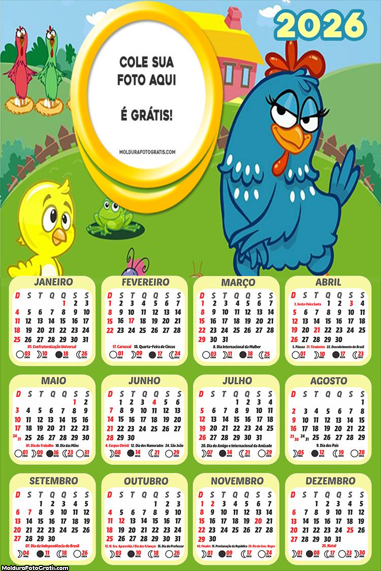 Calendário Galinha Pintadinha 2026
