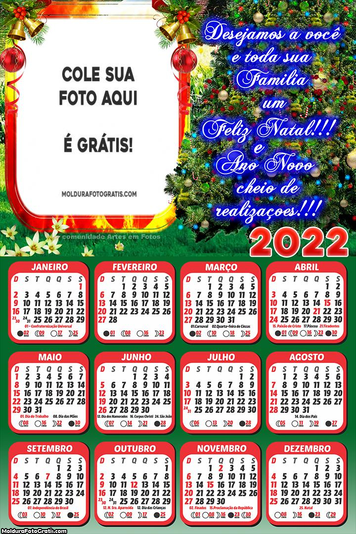 Calendário Mensagem de Feliz Natal 2022