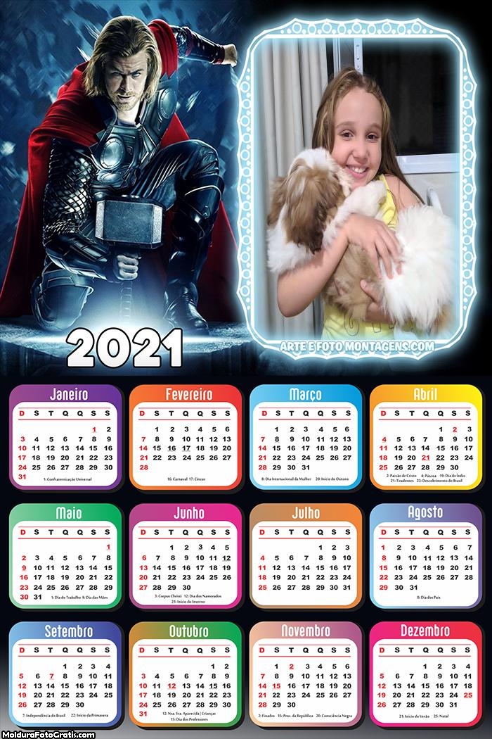 Calendário Thor 2021