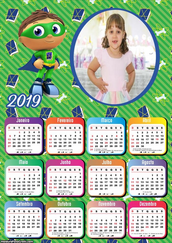 Calendário Superwhy 2019