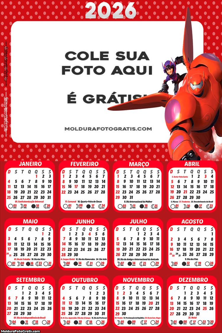Calendário Big Hero 2026