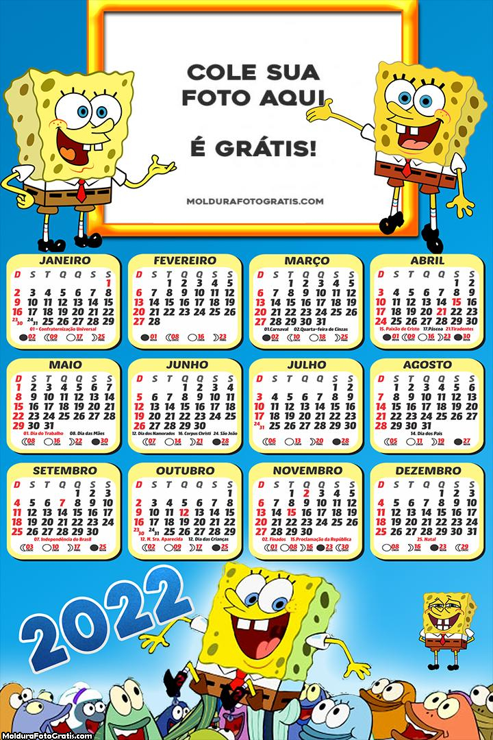 Calendário Bob Esponja 2022