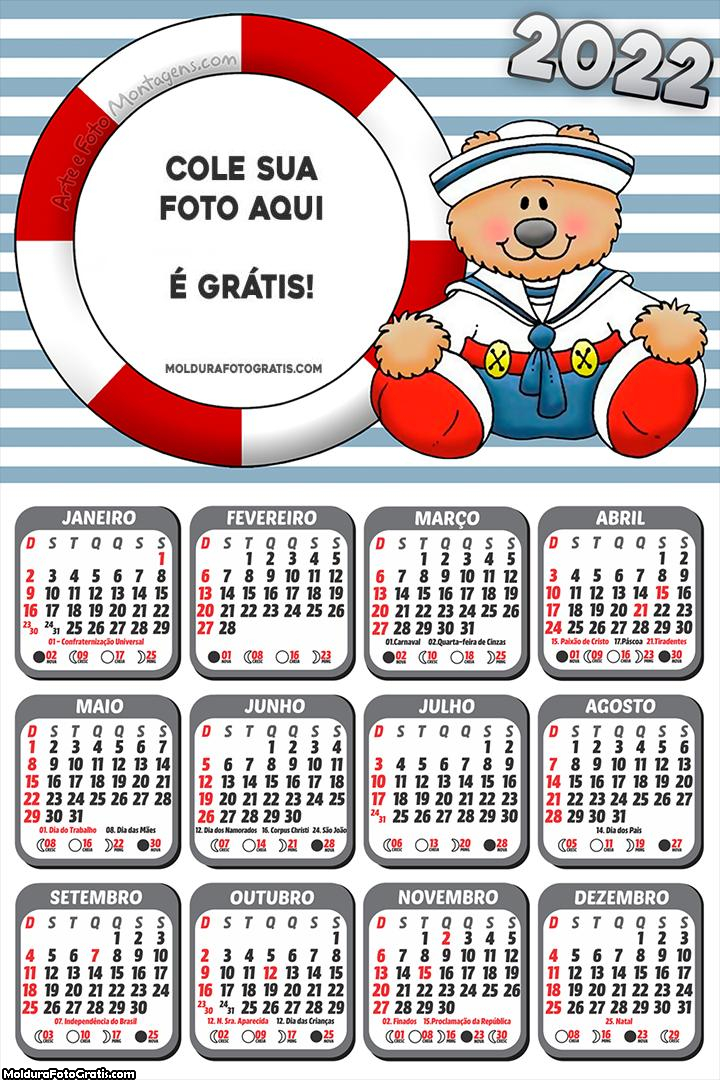 Calendário Ursinho Marinheiro 2022