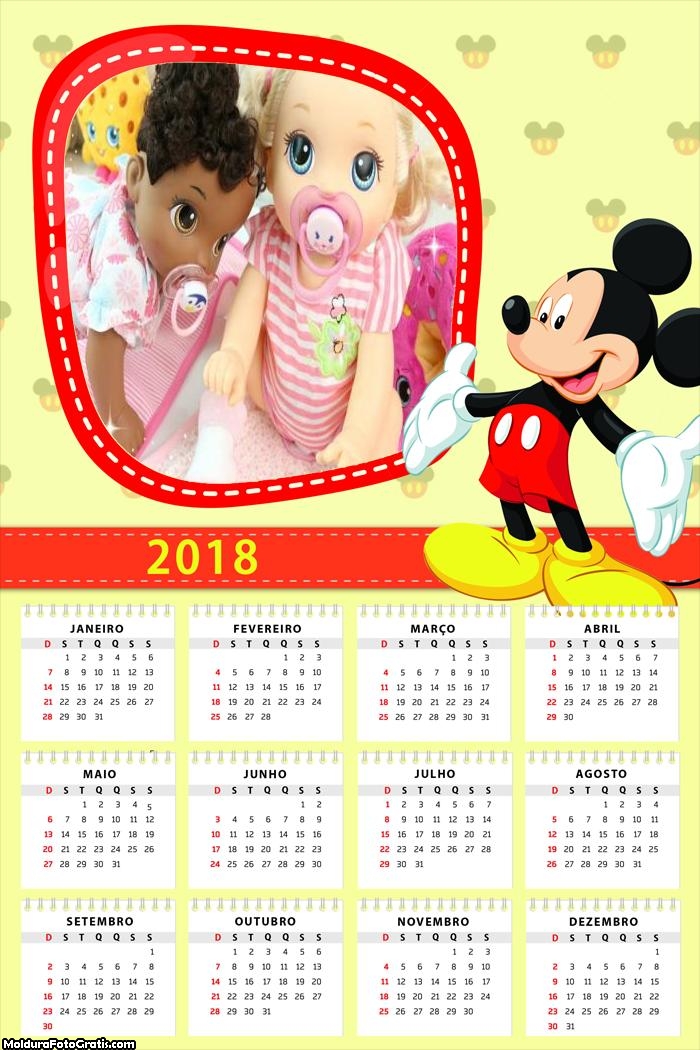 Calendário do Mickey 2018