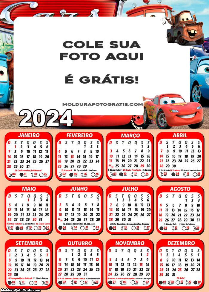 Calendário Carros 2024
