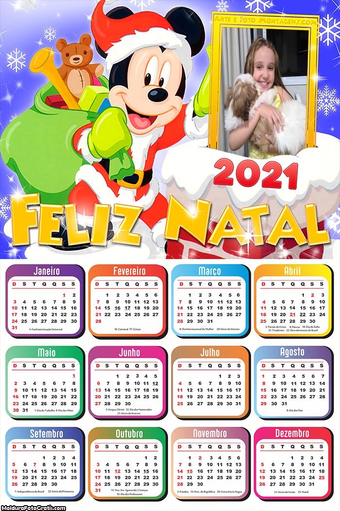 Calendário Feliz Natal do Mickey 2021