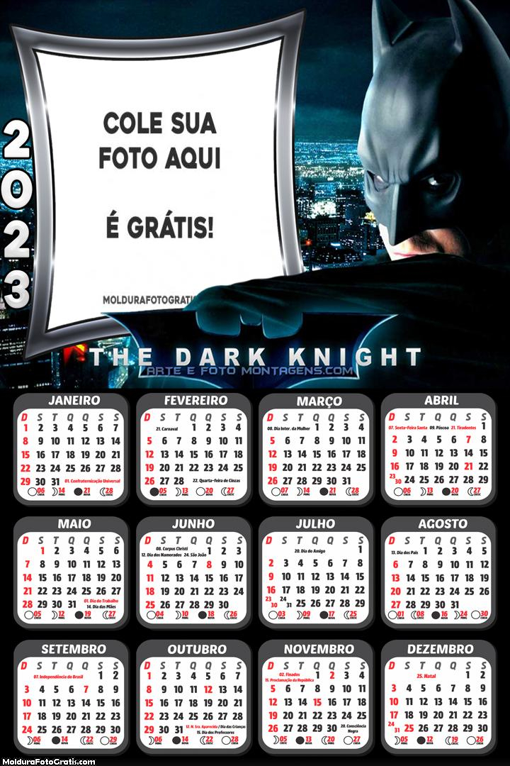 Calendário Batman The Dark Knight 2023