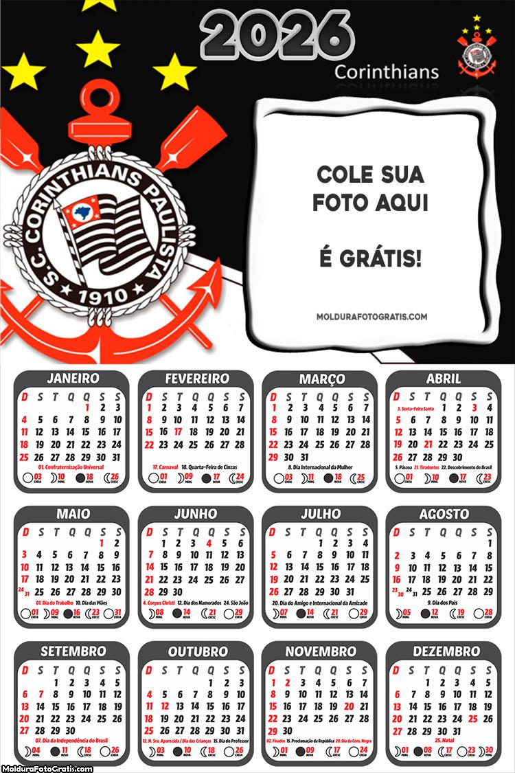 Calendário Timão Corinthians 2026