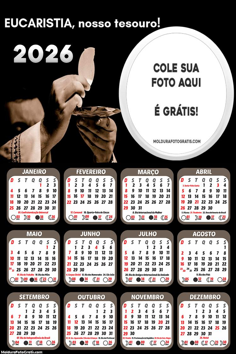 Calendário Eucaristia 2026