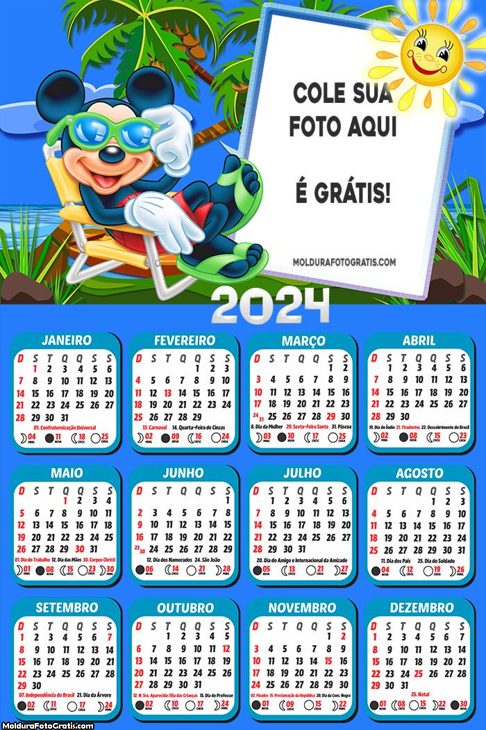 Calendário Mickey Férias 2024