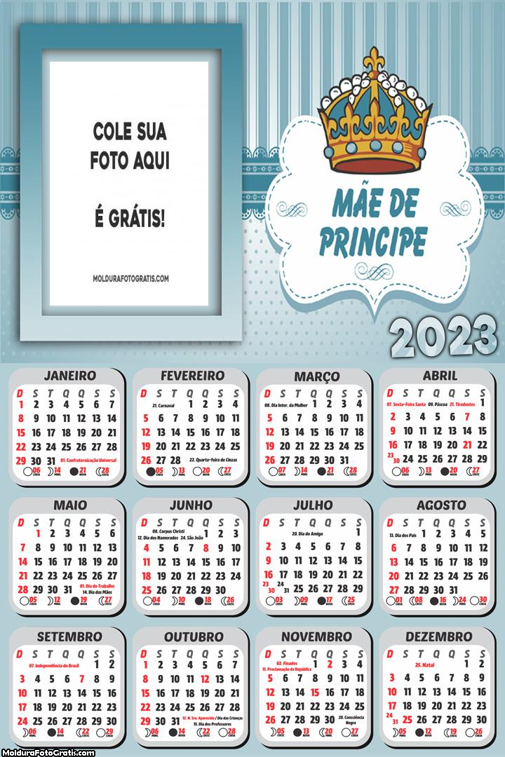 Calendário Mãe de Príncipe 2023