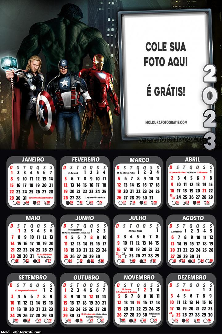 Calendário Avengers 2023