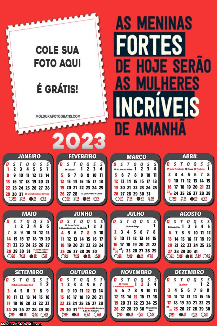 Calendário Meninas 2023