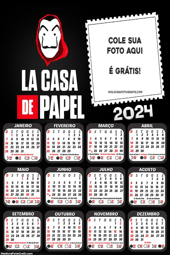 Calendário La Casa de Papel 2024