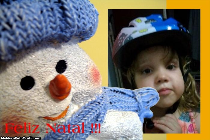 FotoMoldura Feliz Natal Boneco de Neve