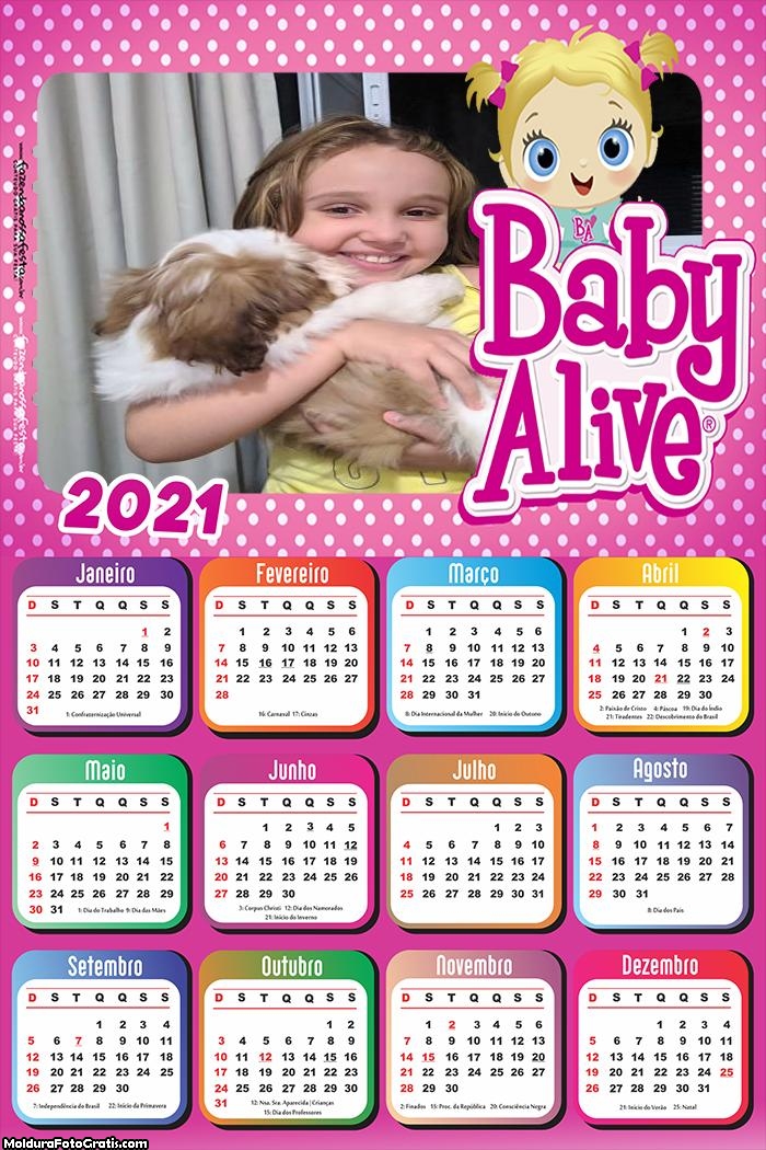 Calendário Baby Alive 2021