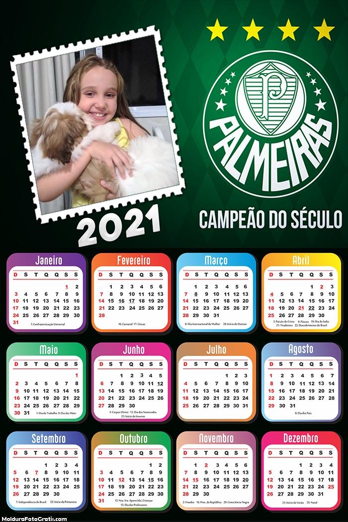 Calendário Palmeiras Campeão 2021