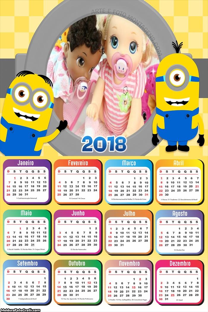 Calendário dos Minions 2018