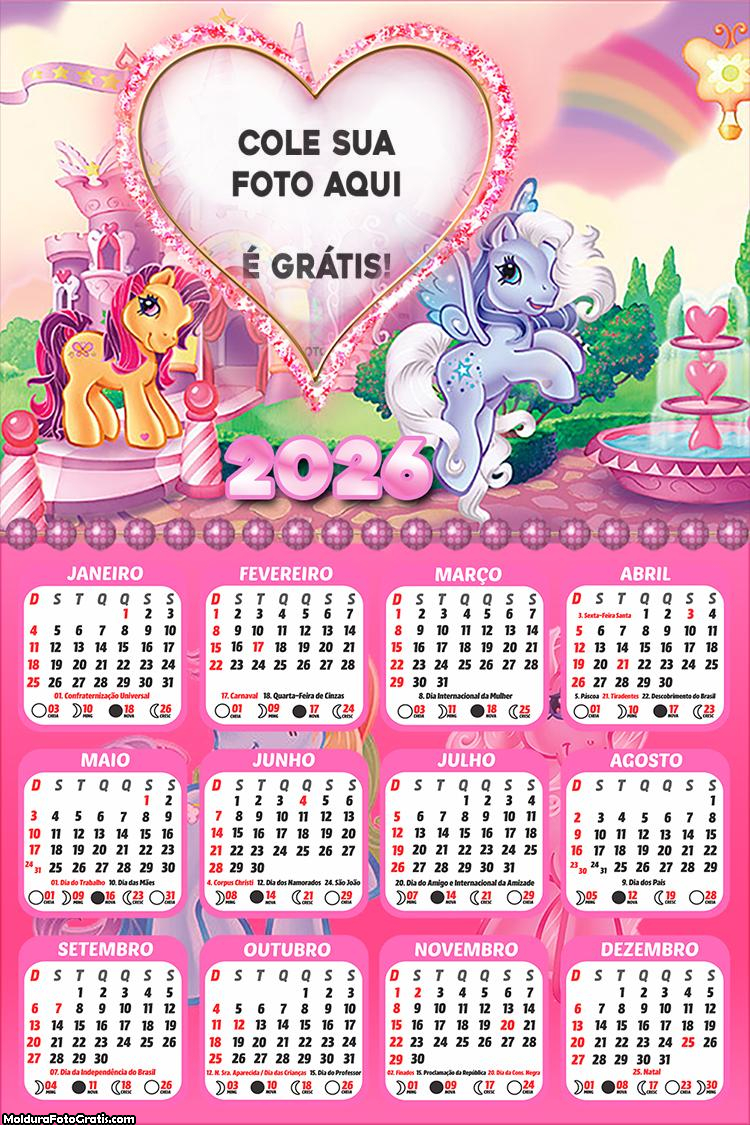 Calendário Ponny Coração 2026