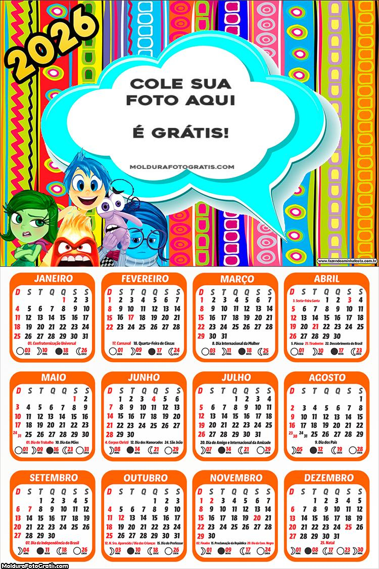 Calendário Divertidamente 2026