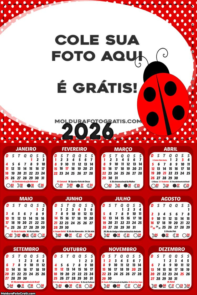 Calendário Joaninha 2026