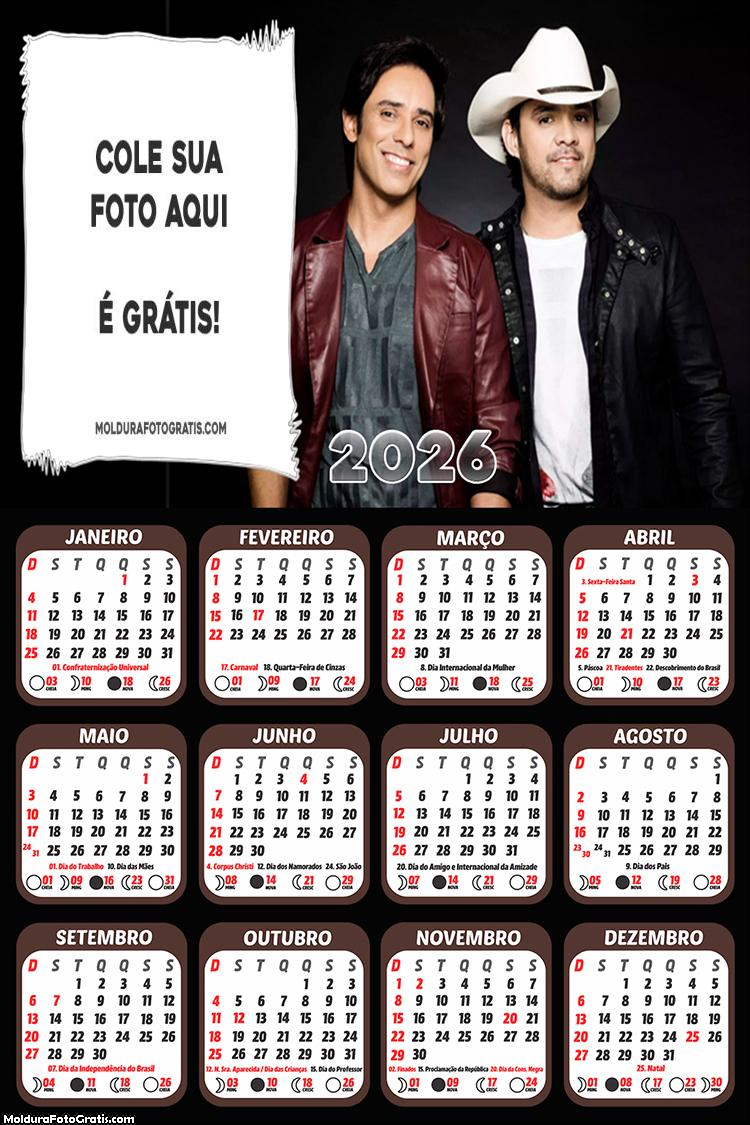 Calendário Guilherme e Santiago 2026