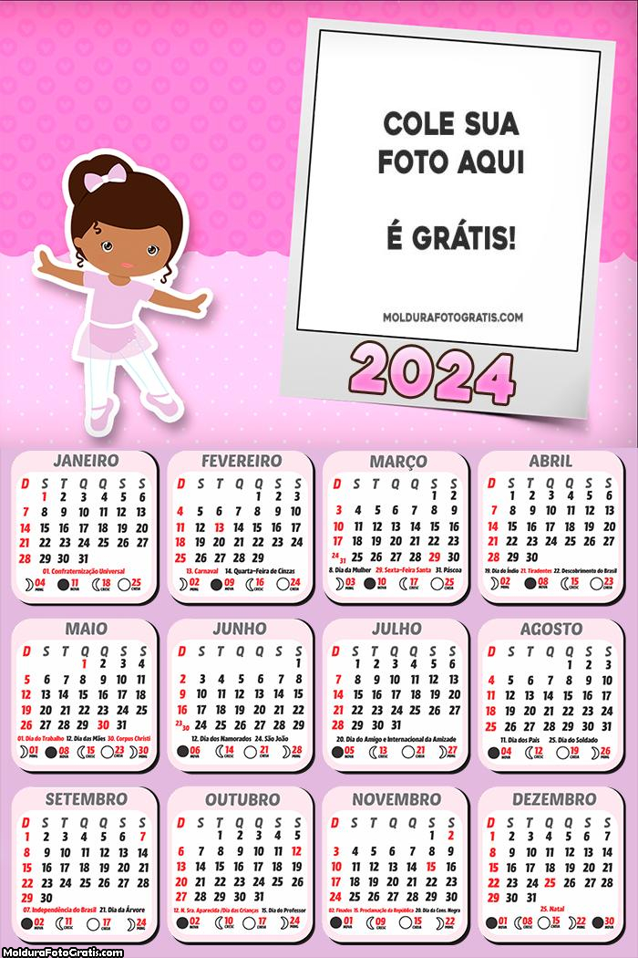 Calendário Bailarina Cute 2024