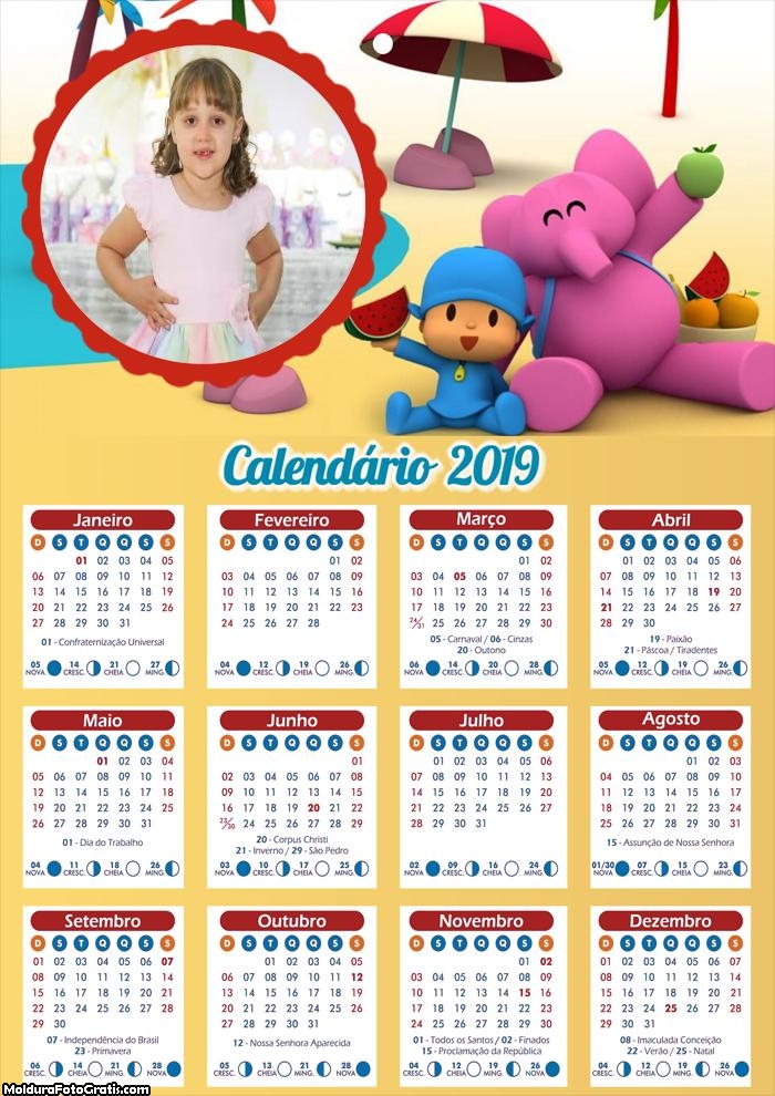 Calendário Pocoyo 2019